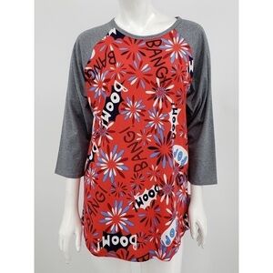 LuLaRoe Fourth of July Randy T-Shirt XL Fireworks